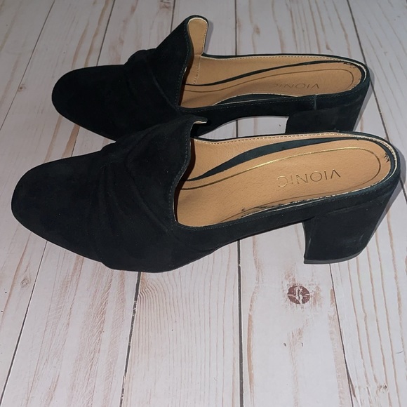 VIONIC Presley Black Suede Mule Slip On - Picture 2 of 9